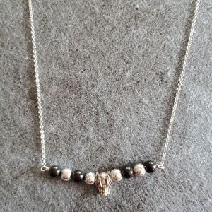 Sterling Silver Shungite Dragon Necklace Meteorite